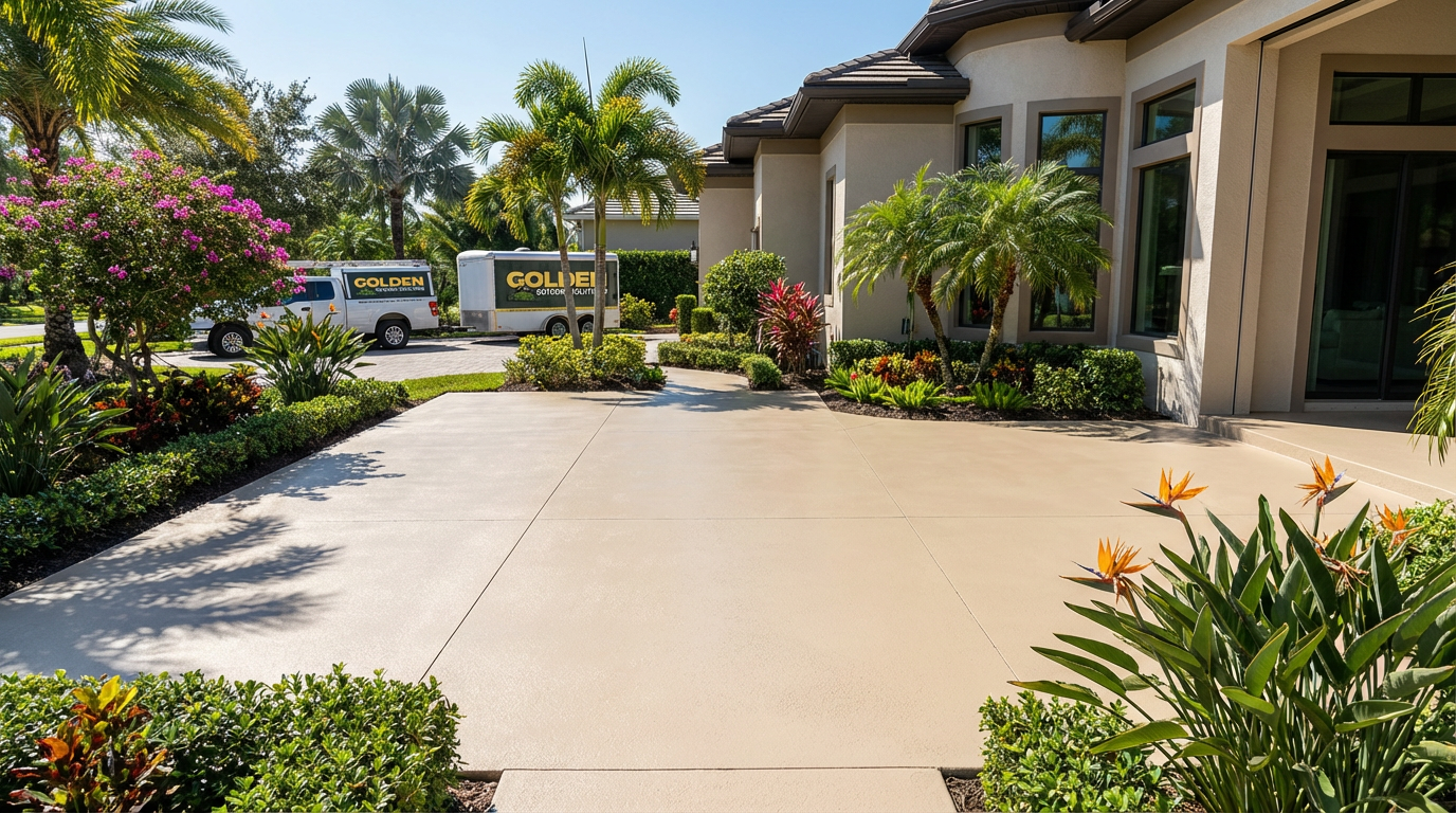 Concrete repair near me in Florida with smooth modern concrete finish
