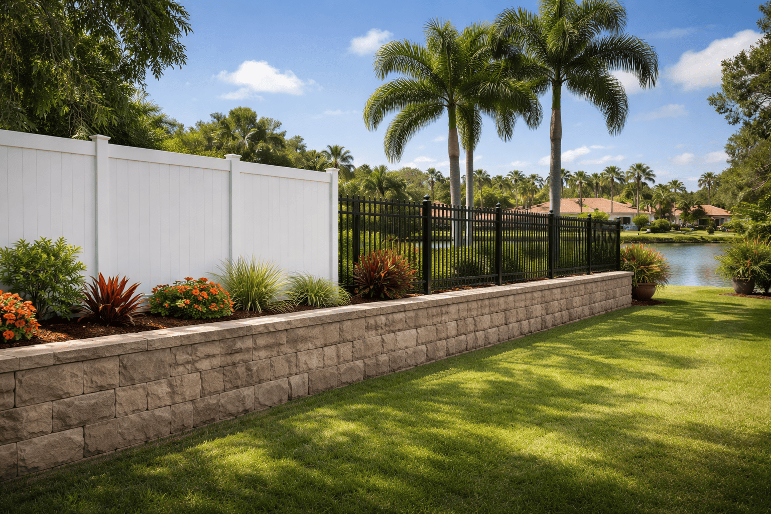 vinyl vs aluminum fence Brevard County project in Brevard County with a clean premium outdoor residential layout