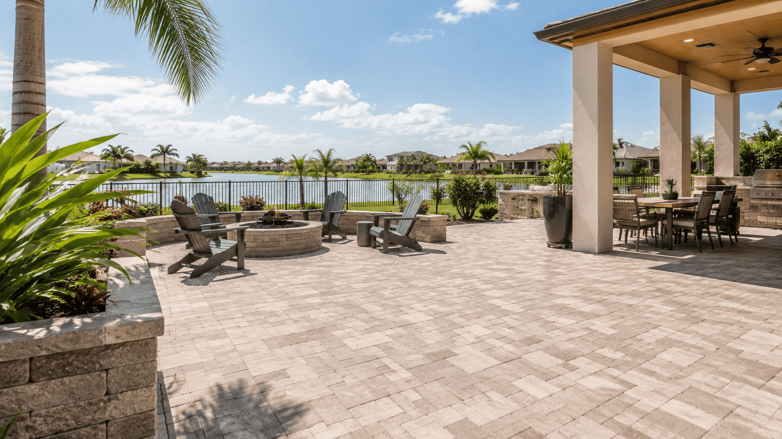 DIY vs professional paver patio installation Brevard County project in Brevard County with a clean premium outdoor residential layout