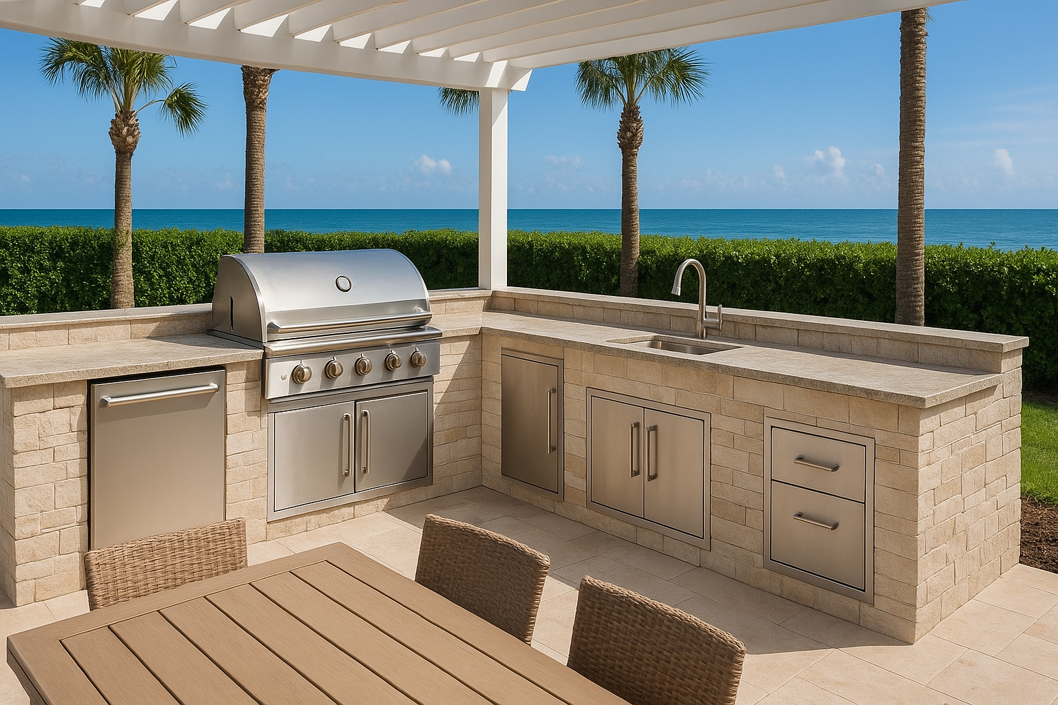outdoor kitchen cost Satellite Beach project in Brevard County with a clean premium outdoor residential layout