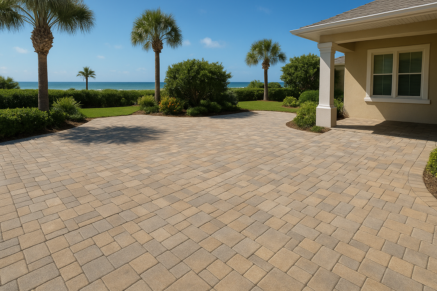 paver patio cost Indialantic project in Brevard County with a clean premium outdoor residential layout