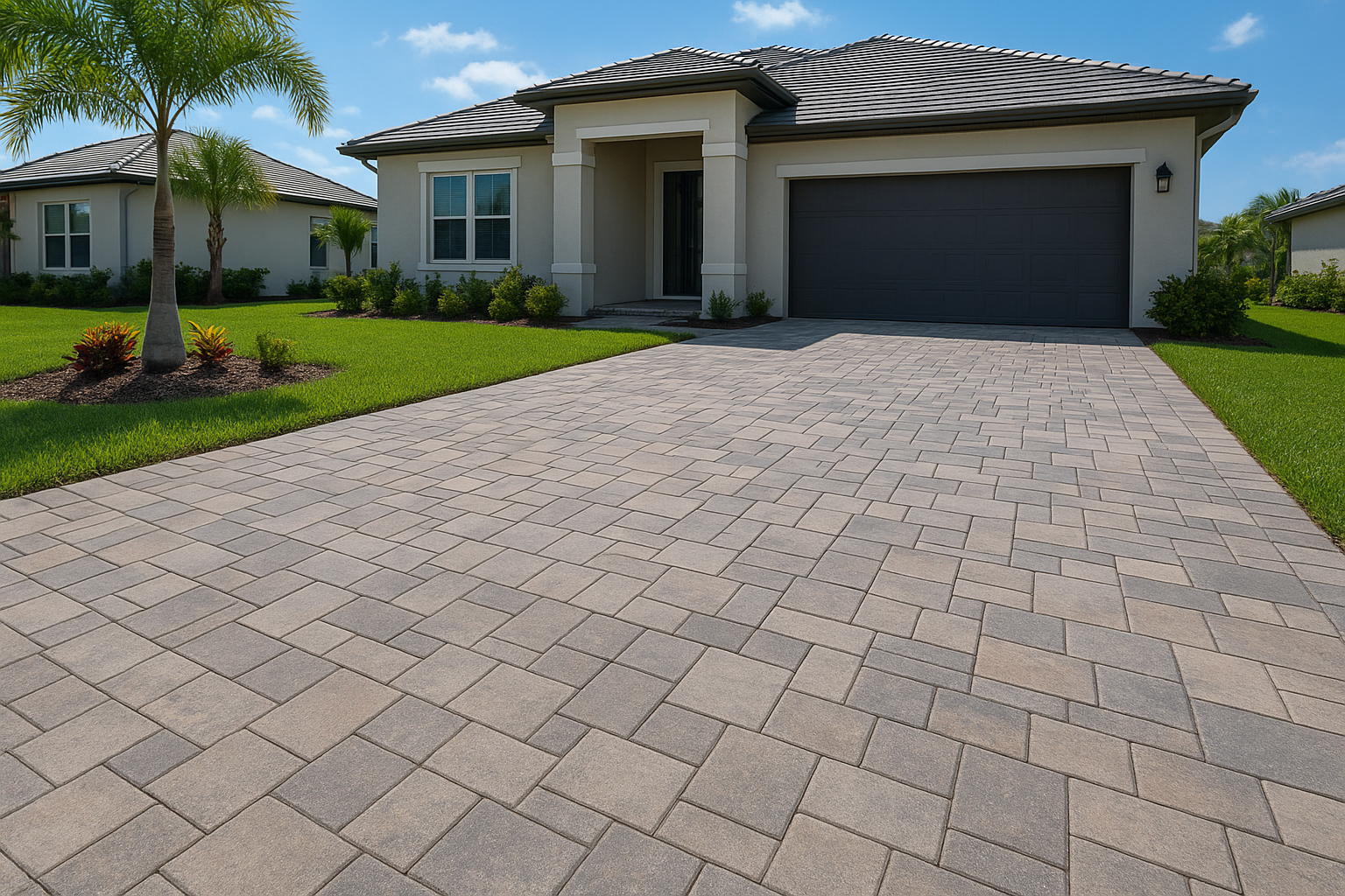 paver driveway cost Melbourne project in Brevard County with a clean premium outdoor residential layout