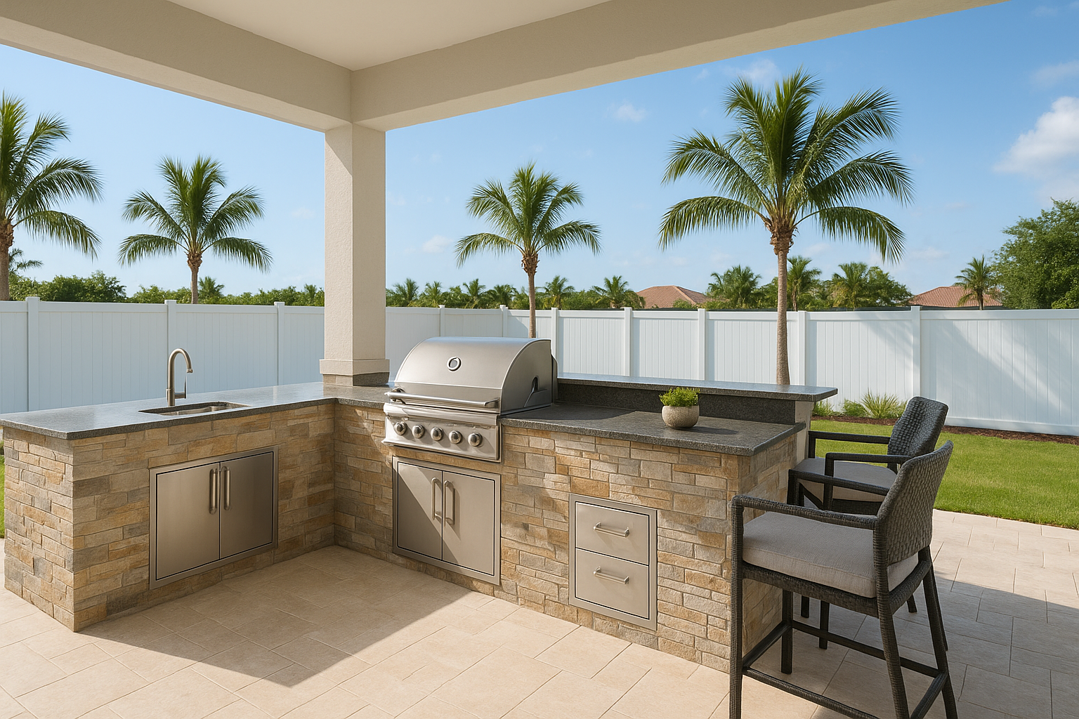 outdoor kitchen cost Cape Canaveral project in Brevard County with a clean premium outdoor residential layout