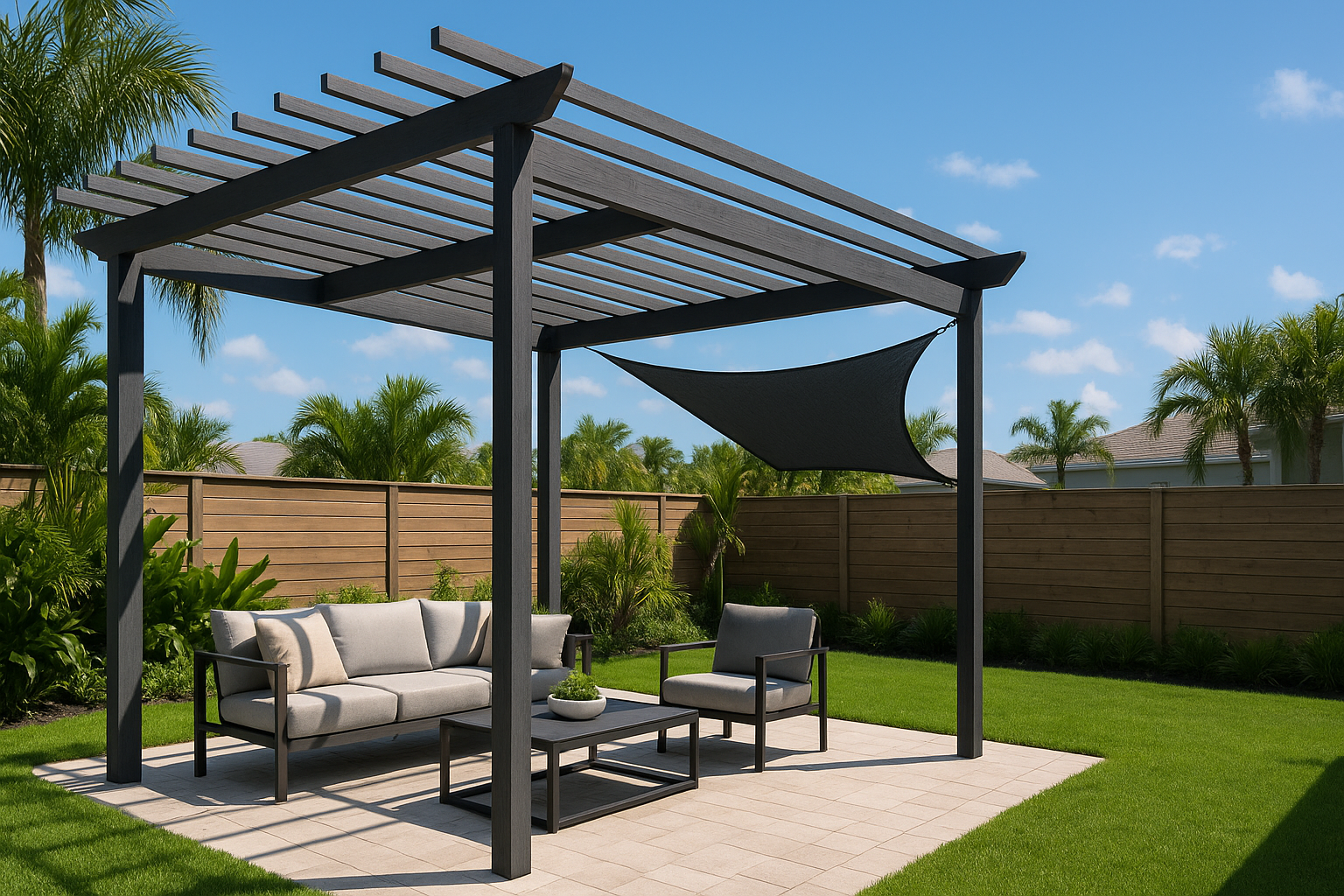 pergola ideas West Melbourne project in Brevard County with a clean premium outdoor residential layout