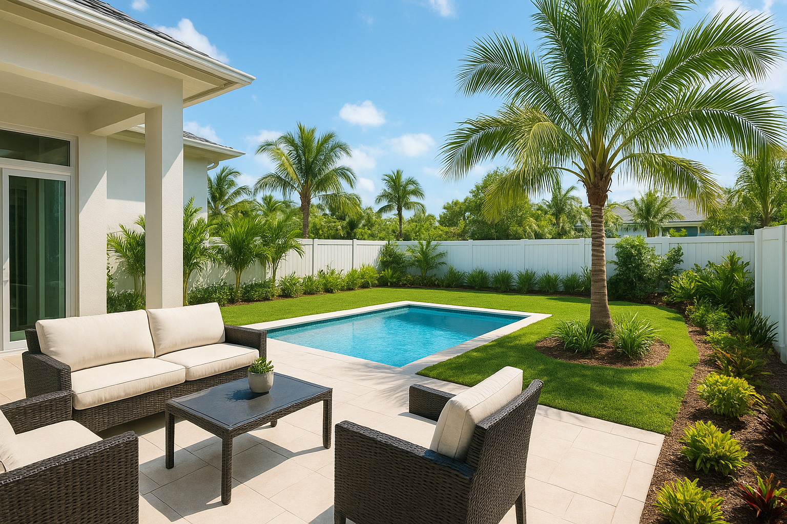 small backyard ideas Palm Shores project in Brevard County with a clean premium outdoor residential layout