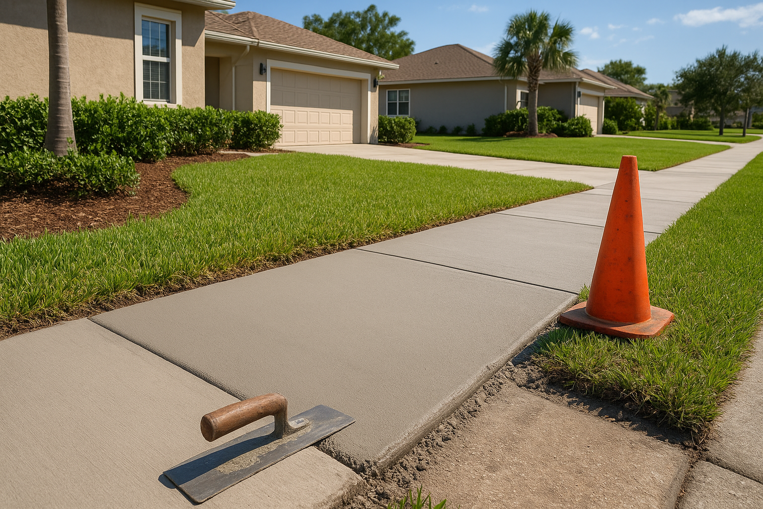 concrete sidewalk repair Malabar project in Brevard County with a clean premium outdoor residential layout