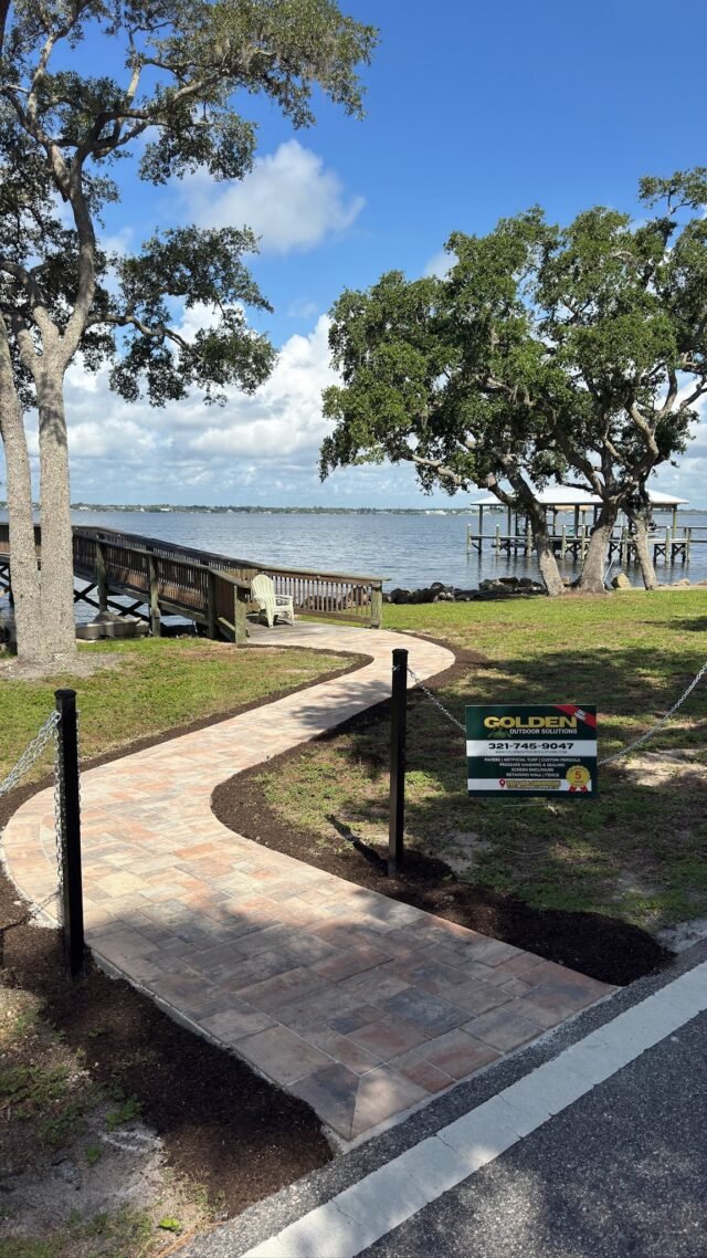 Dock pathway upgrade. We are obsessed with this one!⛵️💧🎣☀️